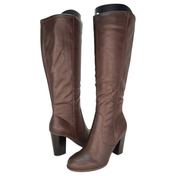 Style & Co. Addyy Chocolate Faux Leather Womens Knee High Boots Size 8M - Picture 2 of 10